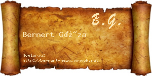 Bernert Géza névjegykártya