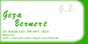 geza bernert business card